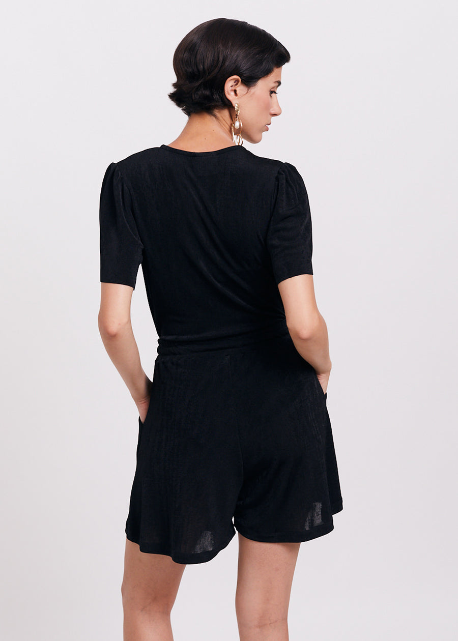 The wrap bodysuit | Black