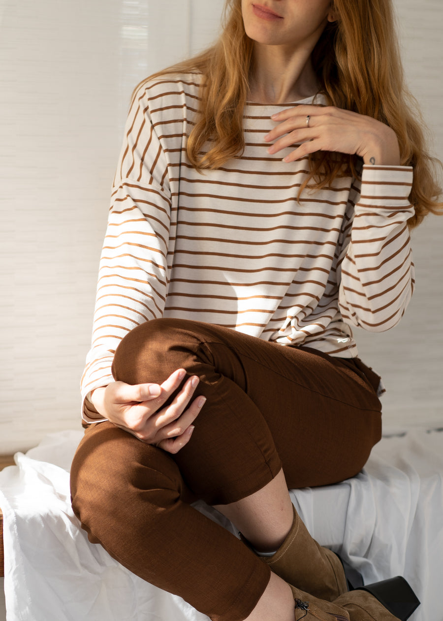 Marian shirt | Caramel stripes